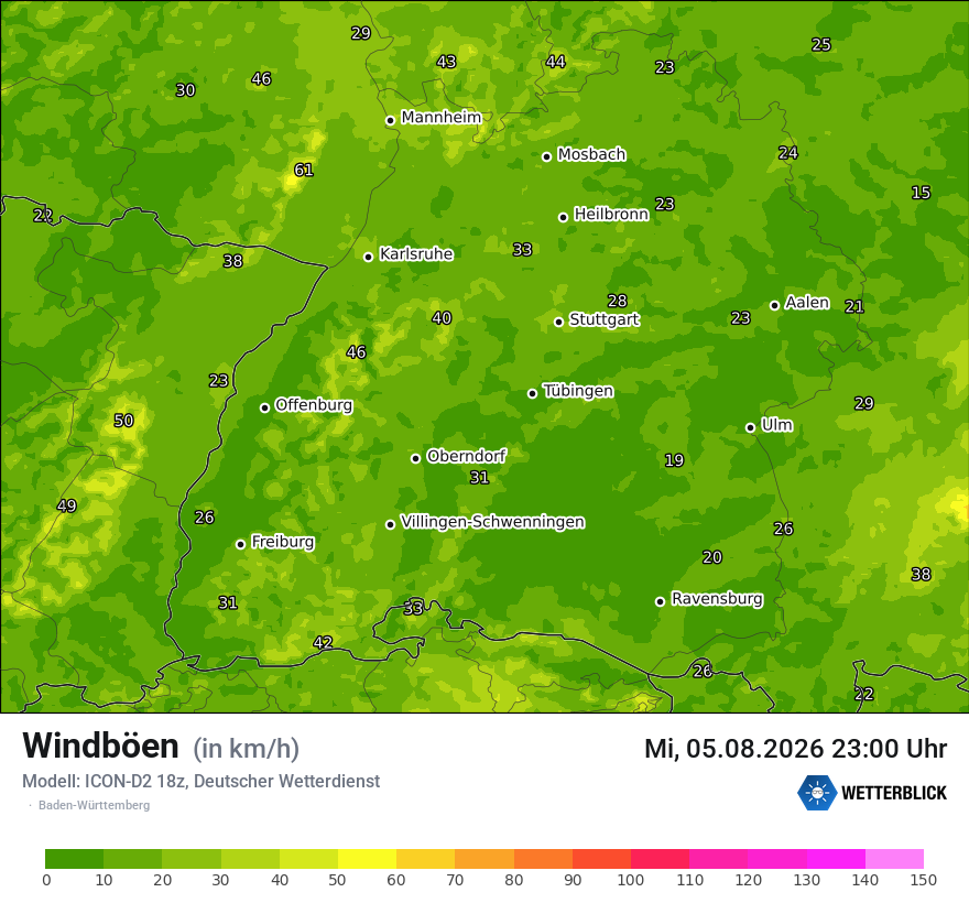 Maximale Windböen