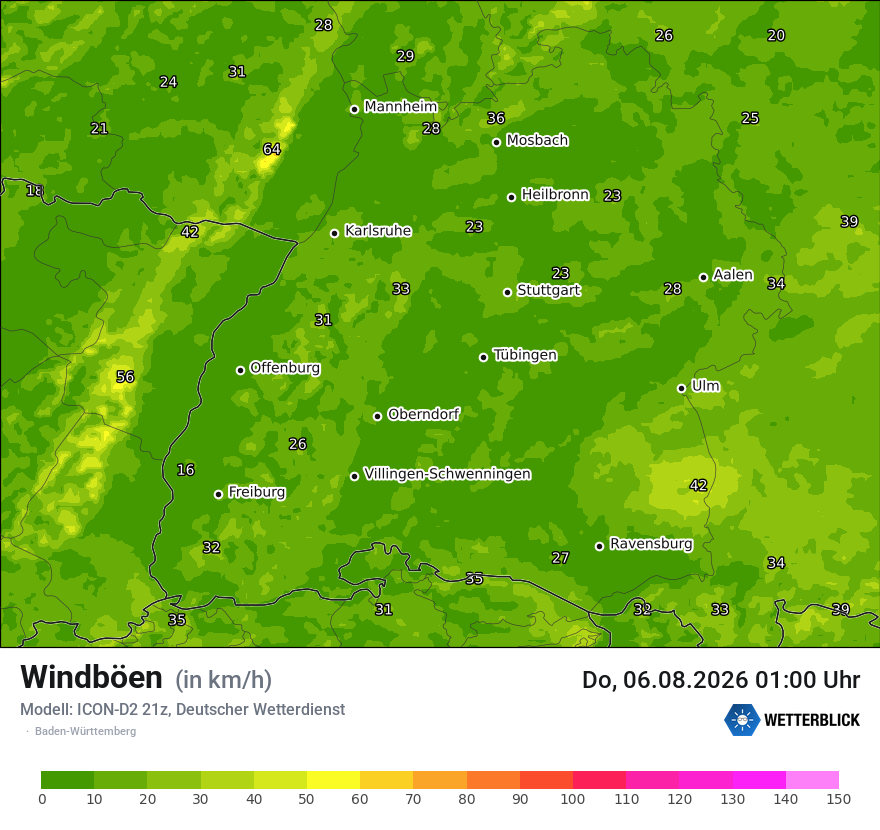 Maximale Windböen