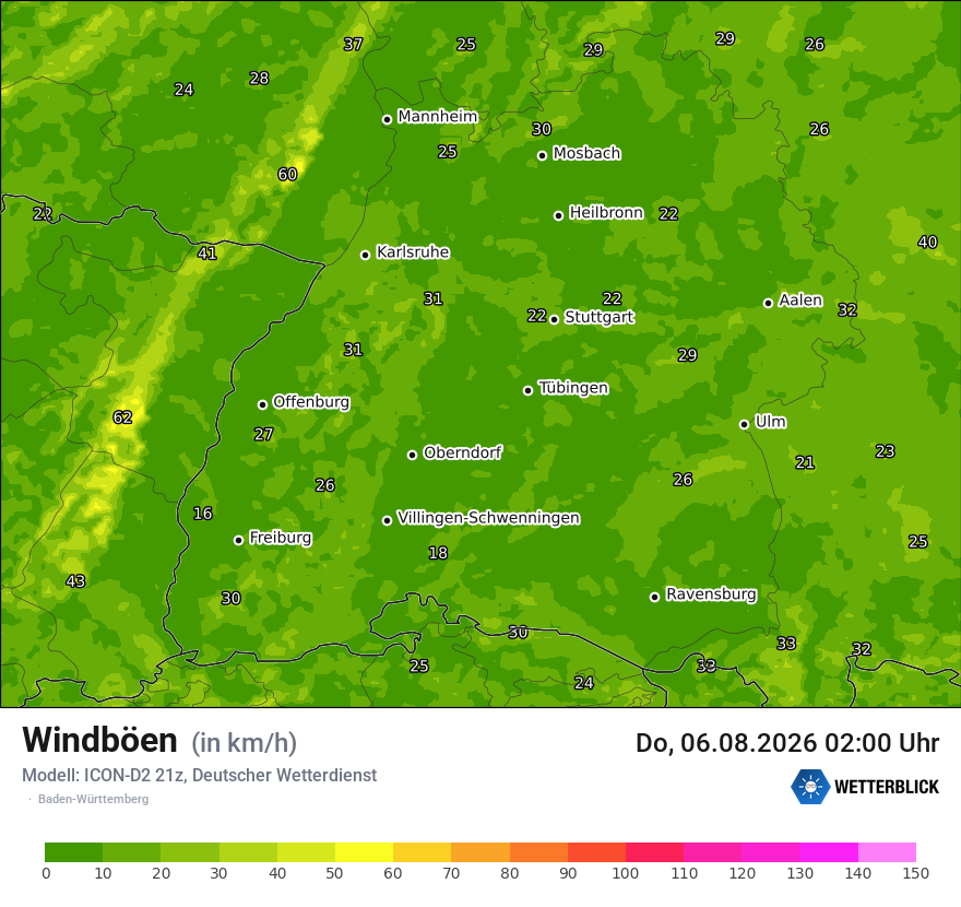 Maximale Windböen
