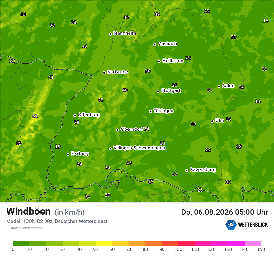 Maximale Windböen