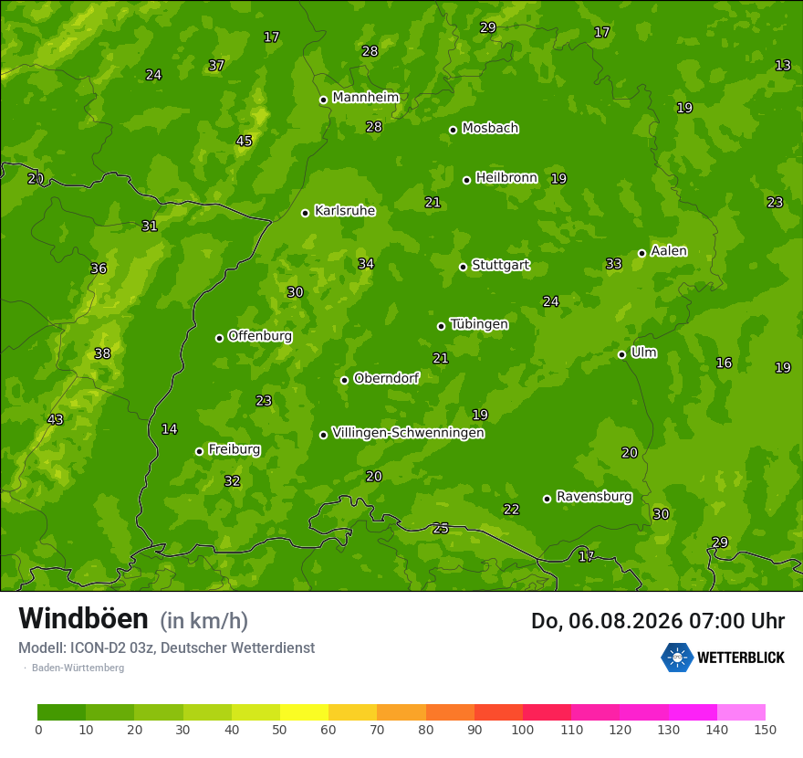 Maximale Windböen