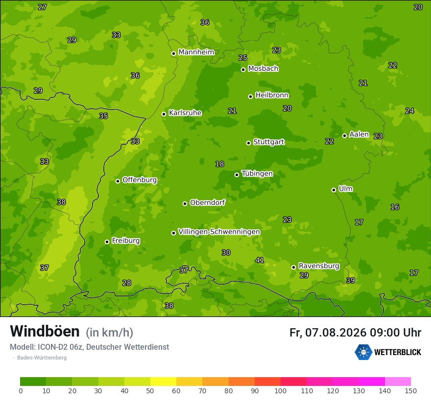 Maximale Windböen