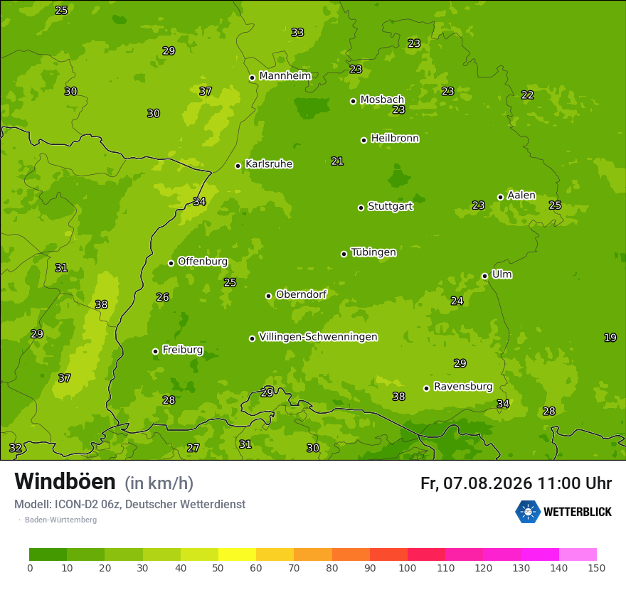 Maximale Windböen
