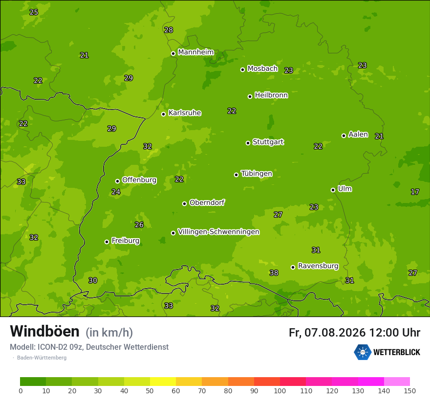 Maximale Windböen