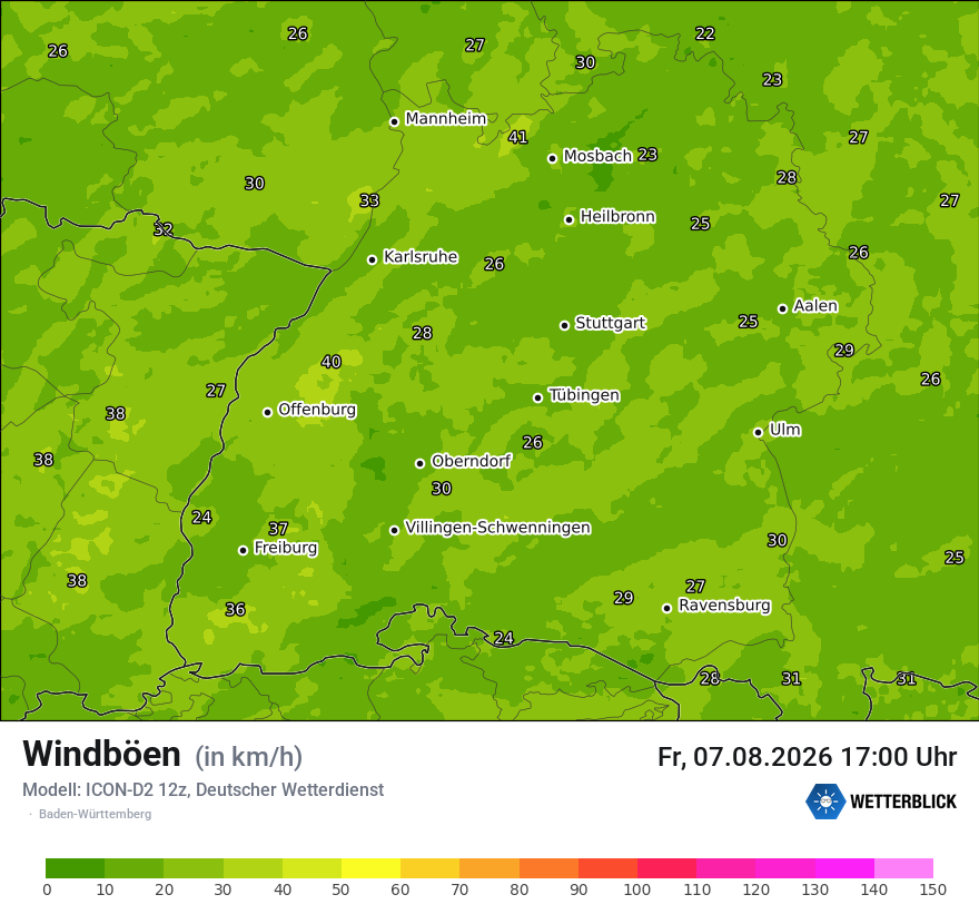 Maximale Windböen