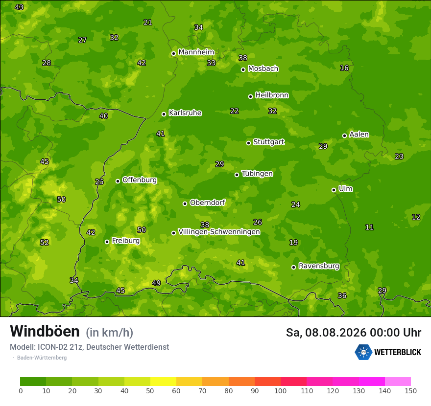 Maximale Windböen