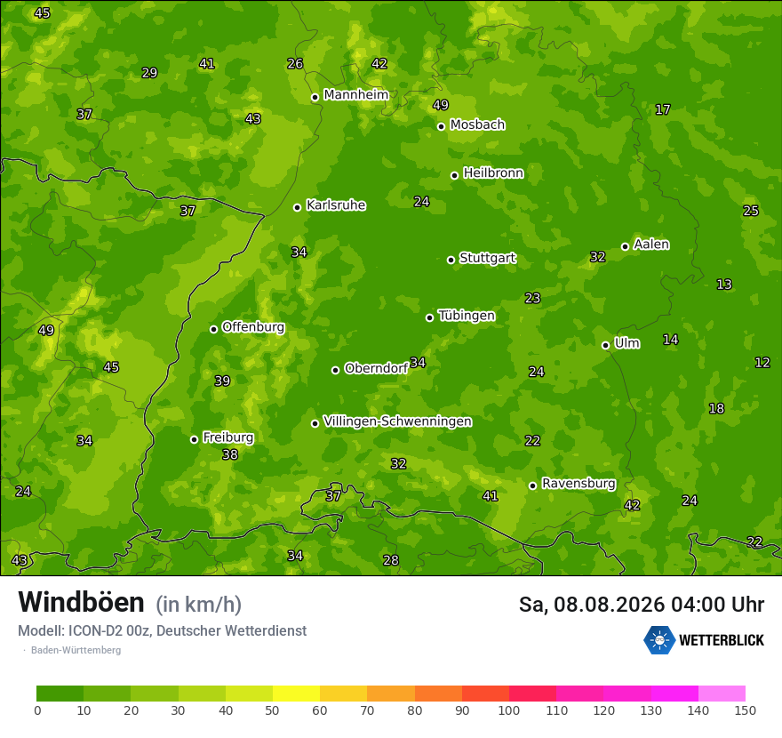 Maximale Windböen