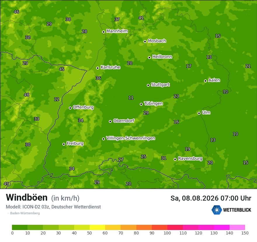 Maximale Windböen