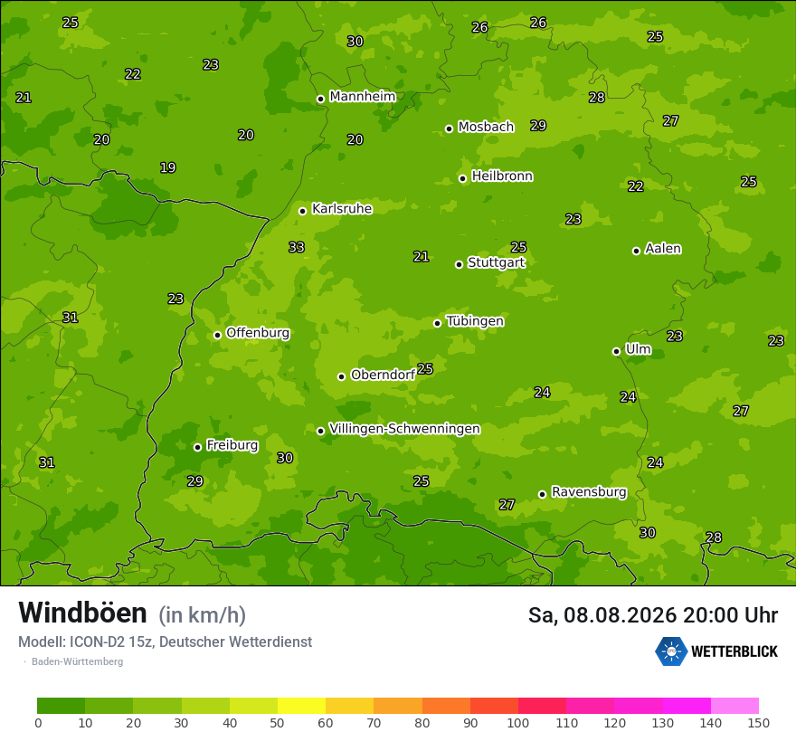 Maximale Windböen