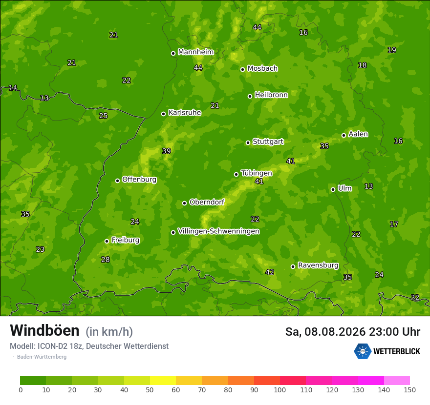 Maximale Windböen