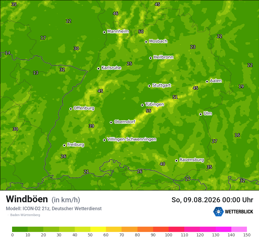 Maximale Windböen