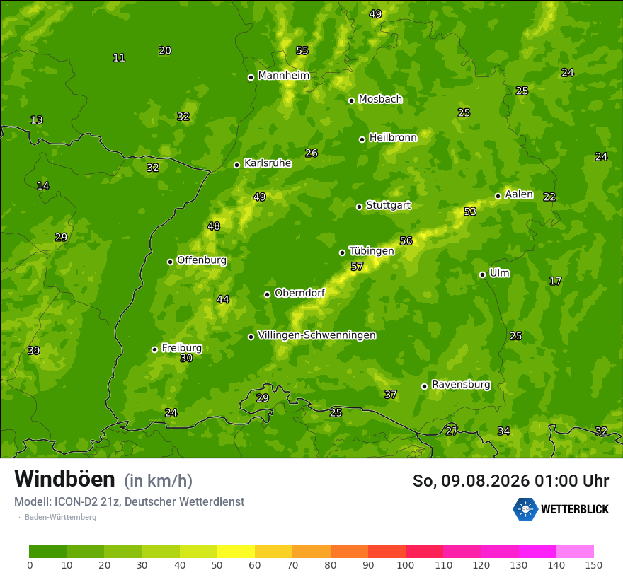 Maximale Windböen