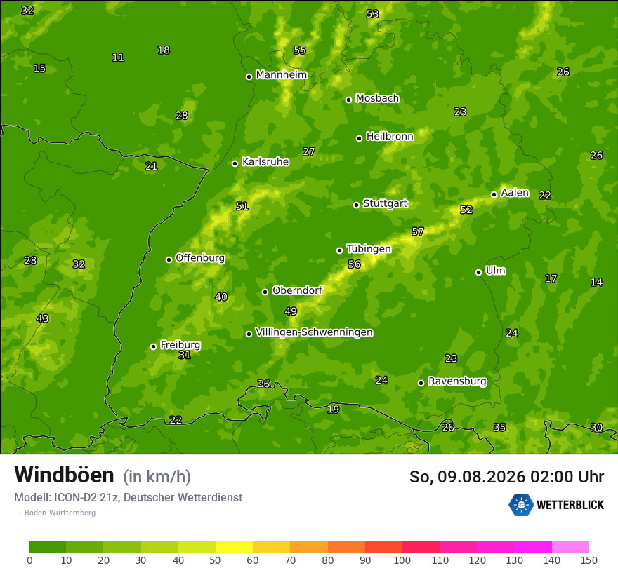Maximale Windböen