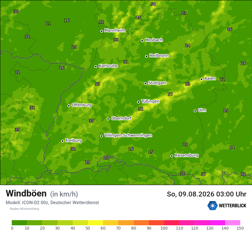 Maximale Windböen