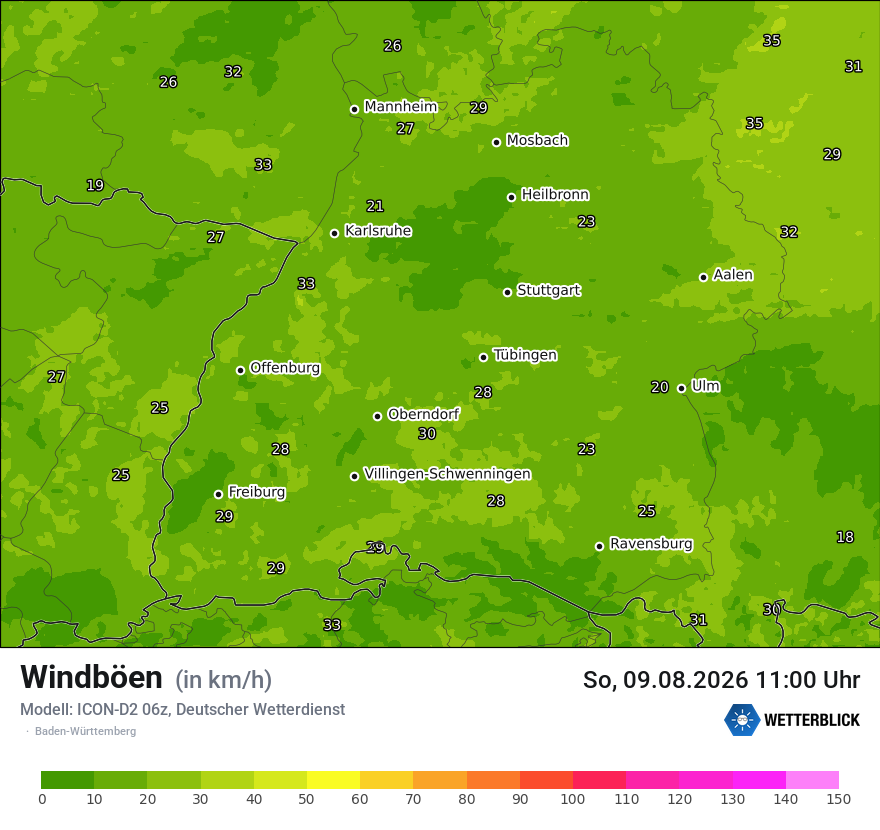 Maximale Windböen