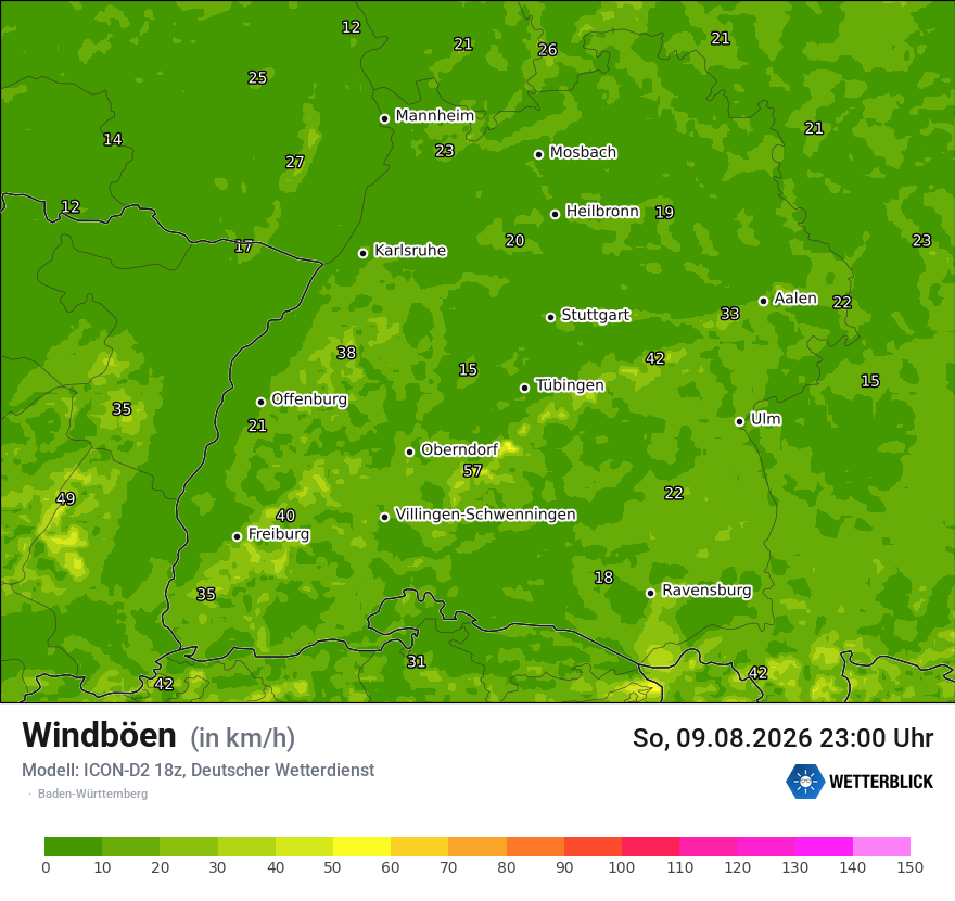 Maximale Windböen