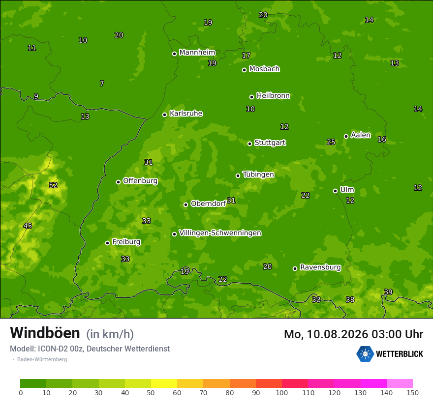 Maximale Windböen