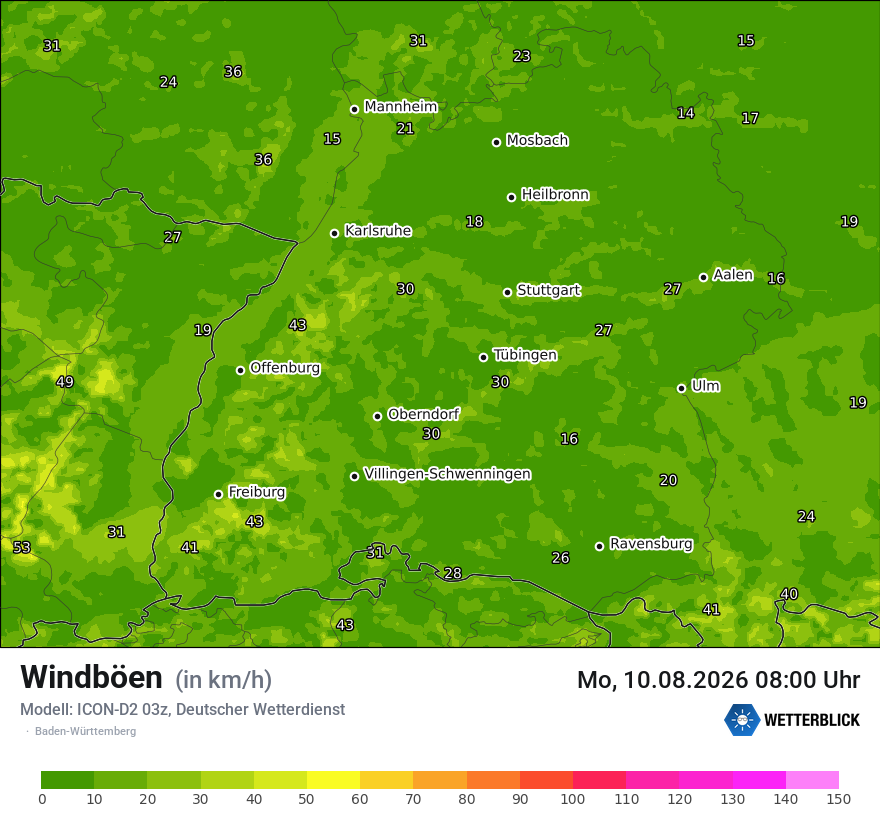 Maximale Windböen