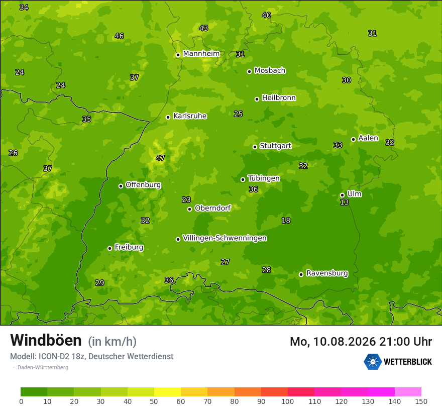 Maximale Windböen