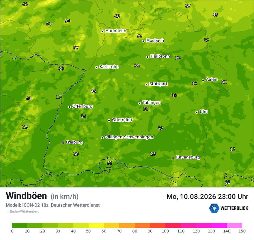 Maximale Windböen