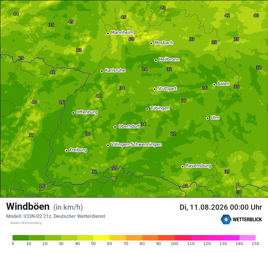 Maximale Windböen
