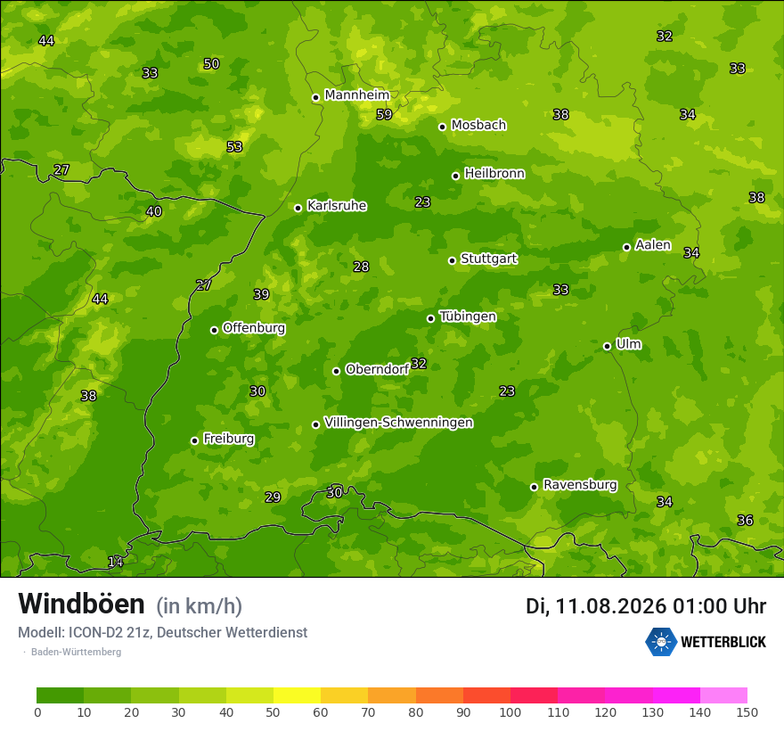 Maximale Windböen