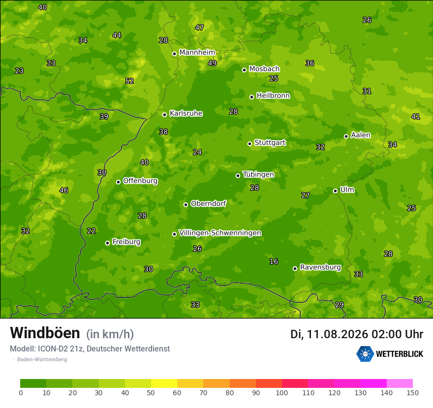Maximale Windböen