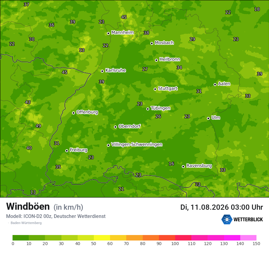 Maximale Windböen