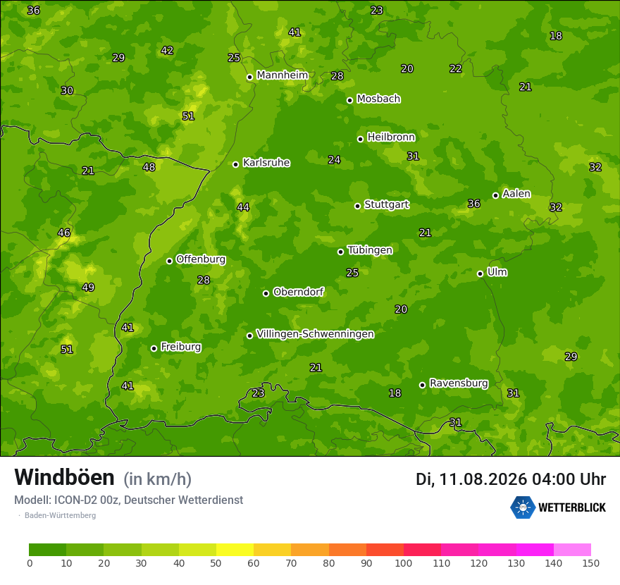 Maximale Windböen