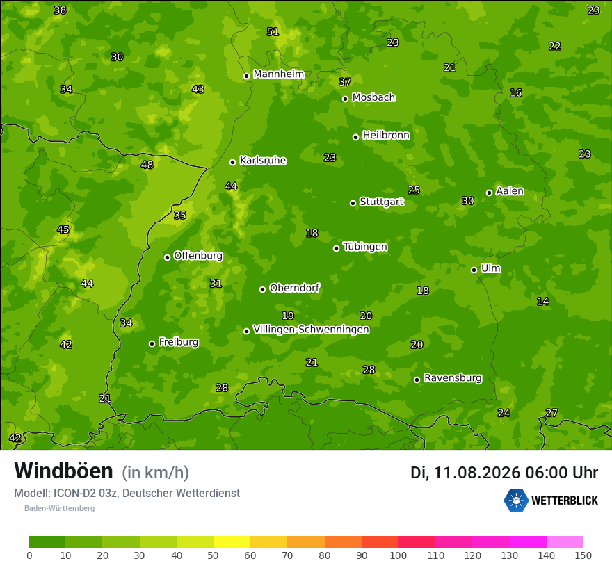 Maximale Windböen