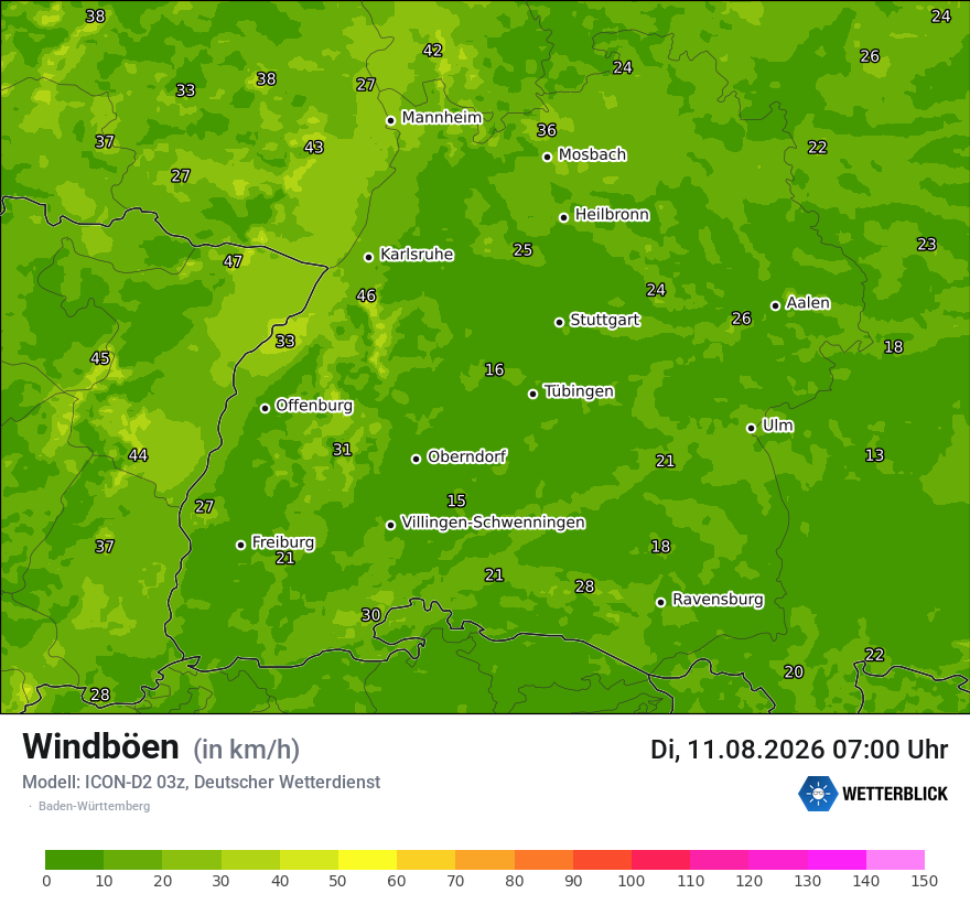 Maximale Windböen