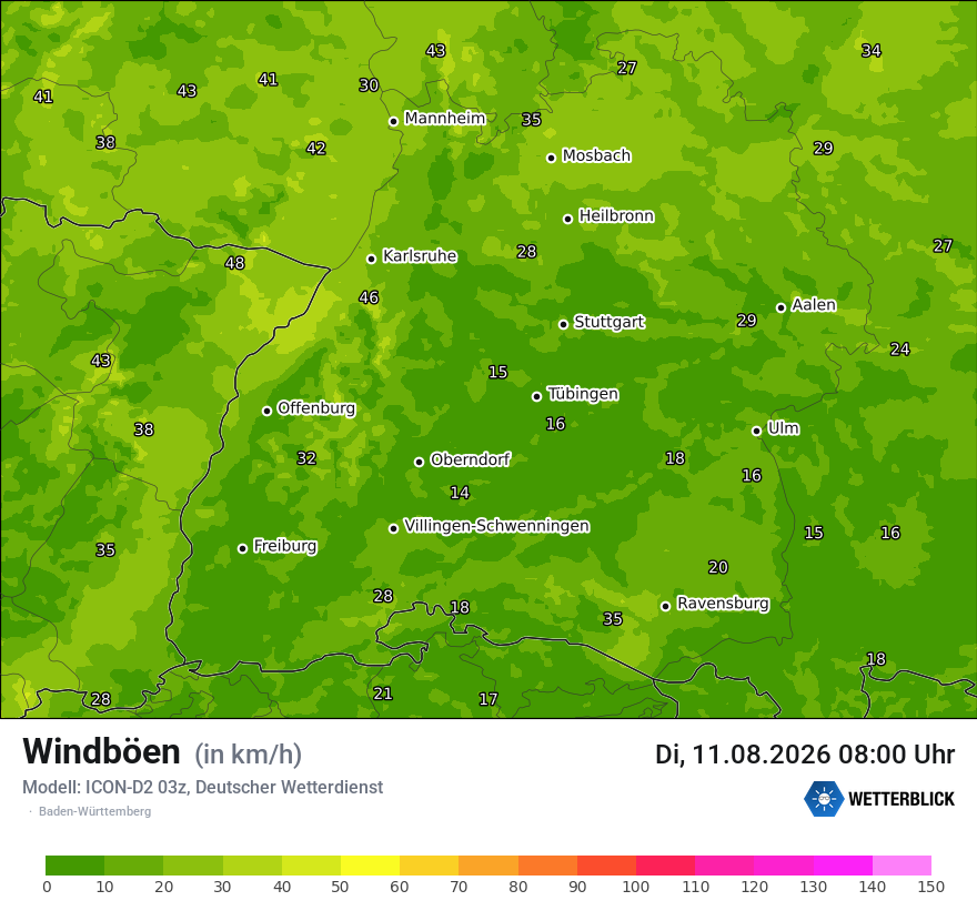 Maximale Windböen