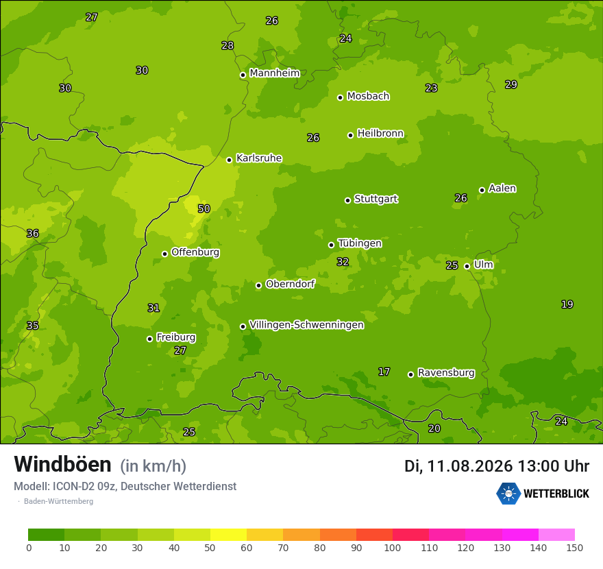 Maximale Windböen