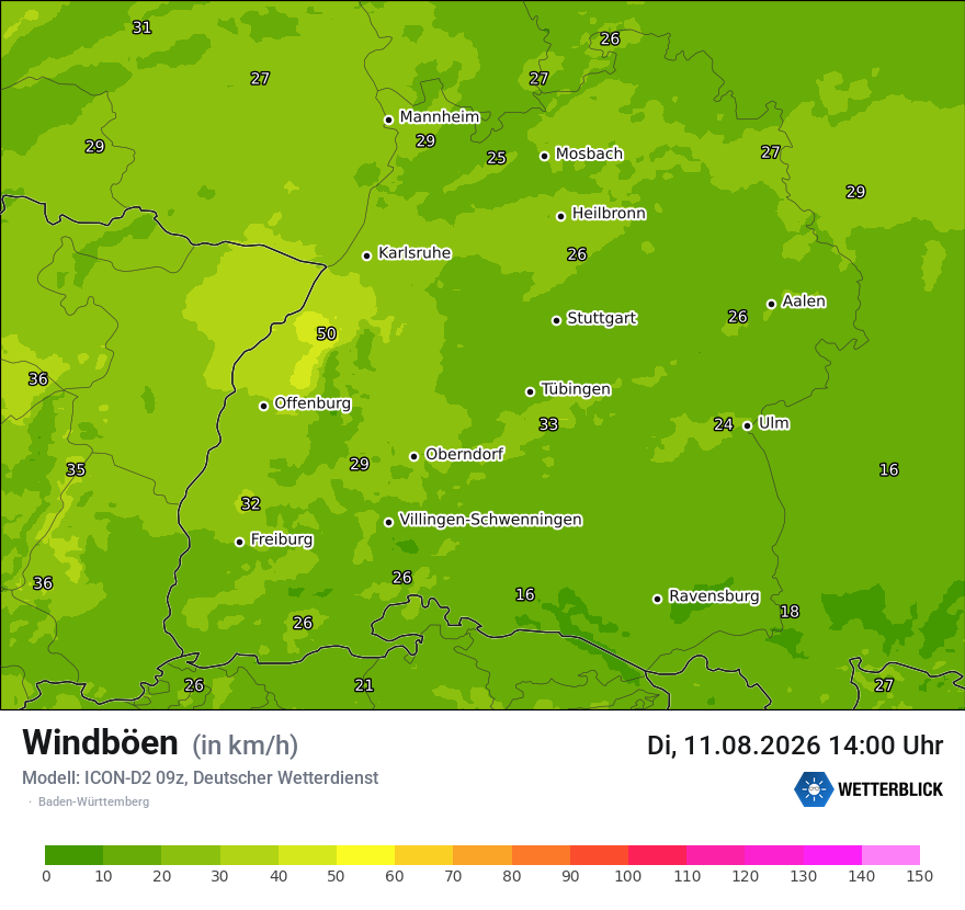 Maximale Windböen