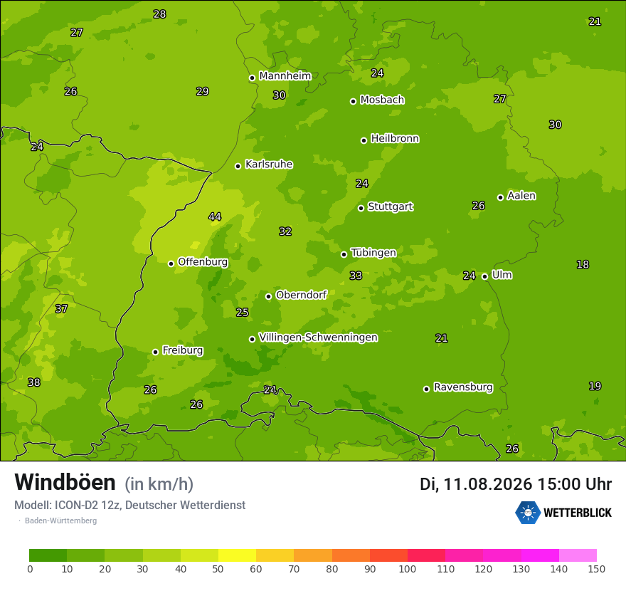 Maximale Windböen