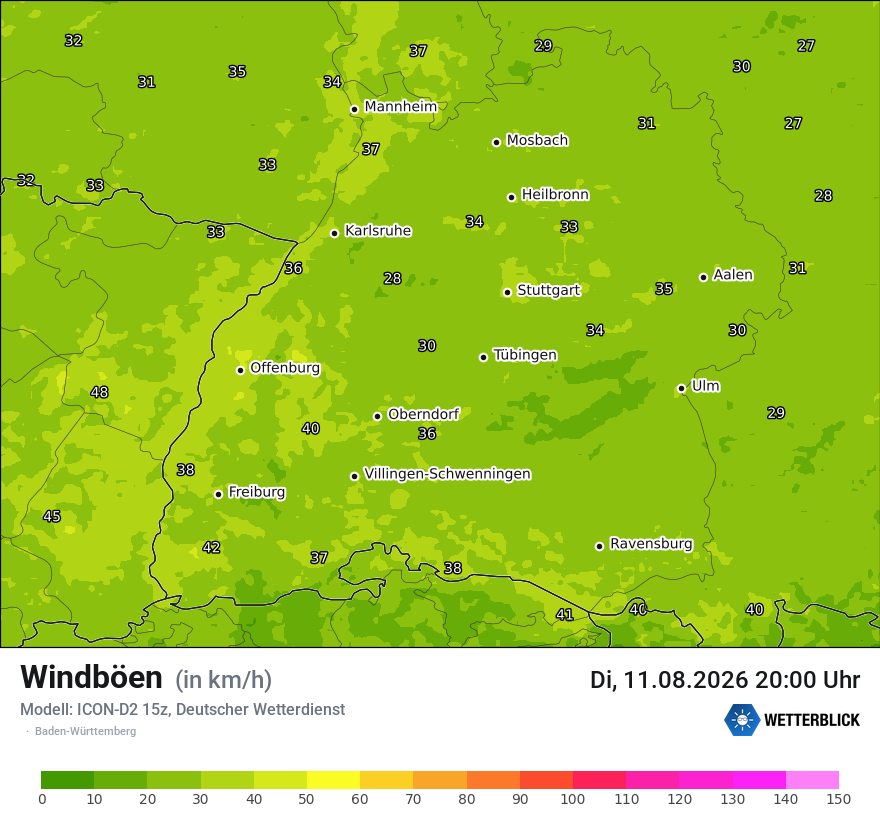 Maximale Windböen