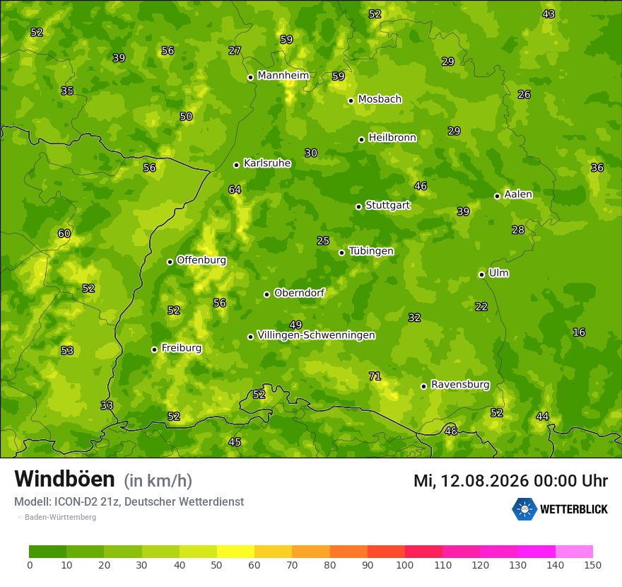 Maximale Windböen