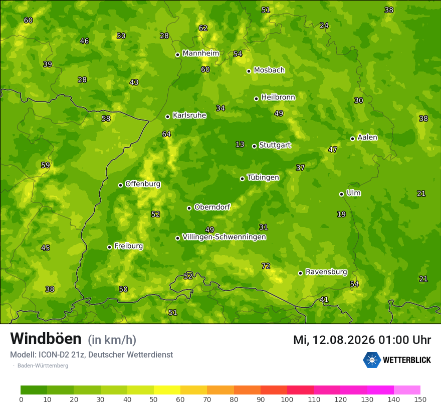 Maximale Windböen