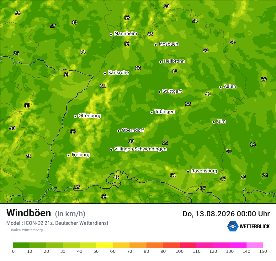 Maximale Windböen