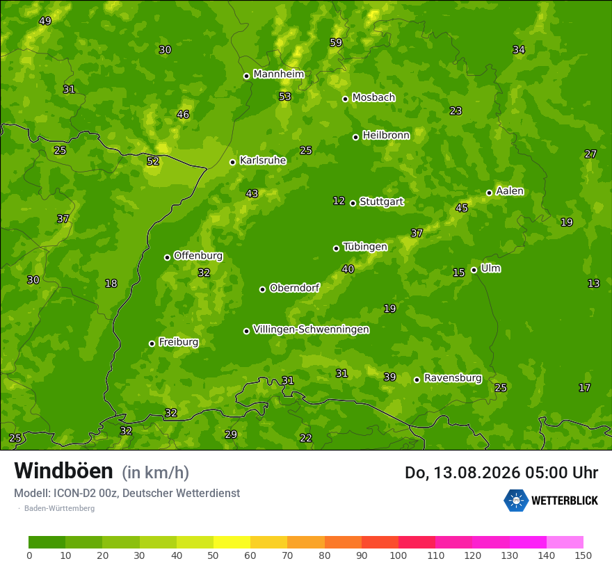 Maximale Windböen