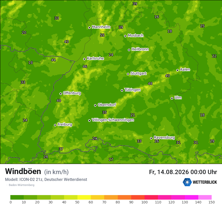 Maximale Windböen
