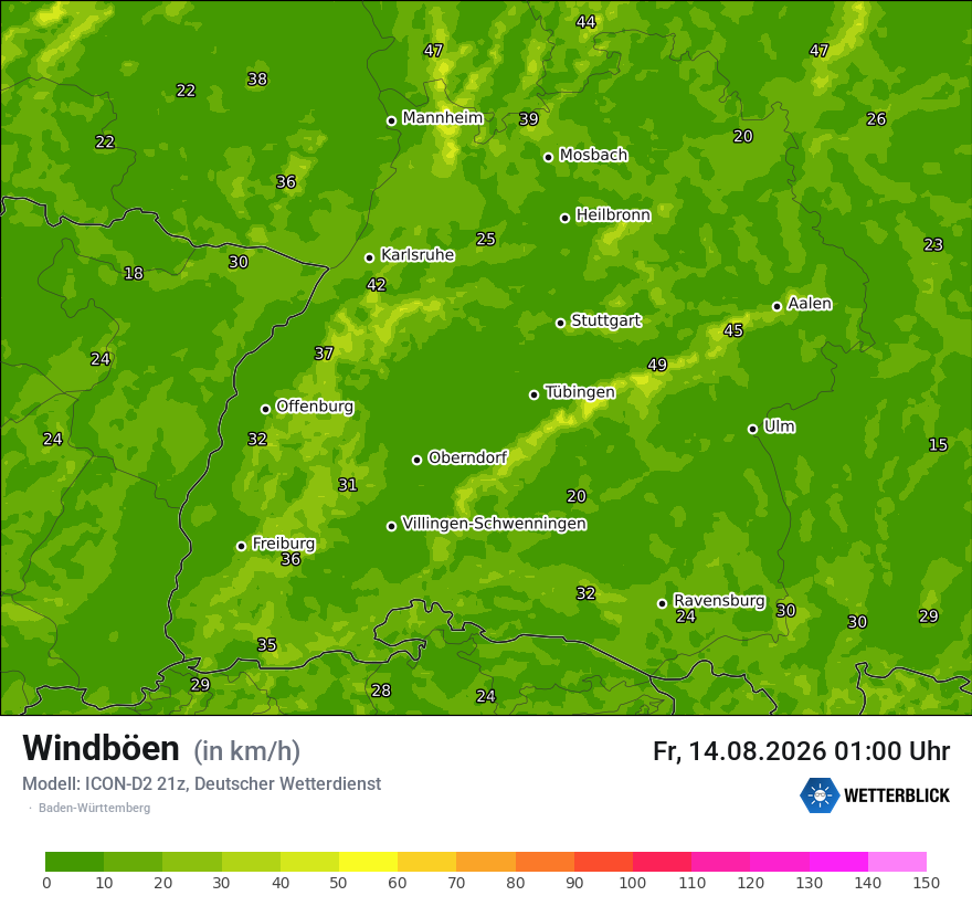 Maximale Windböen