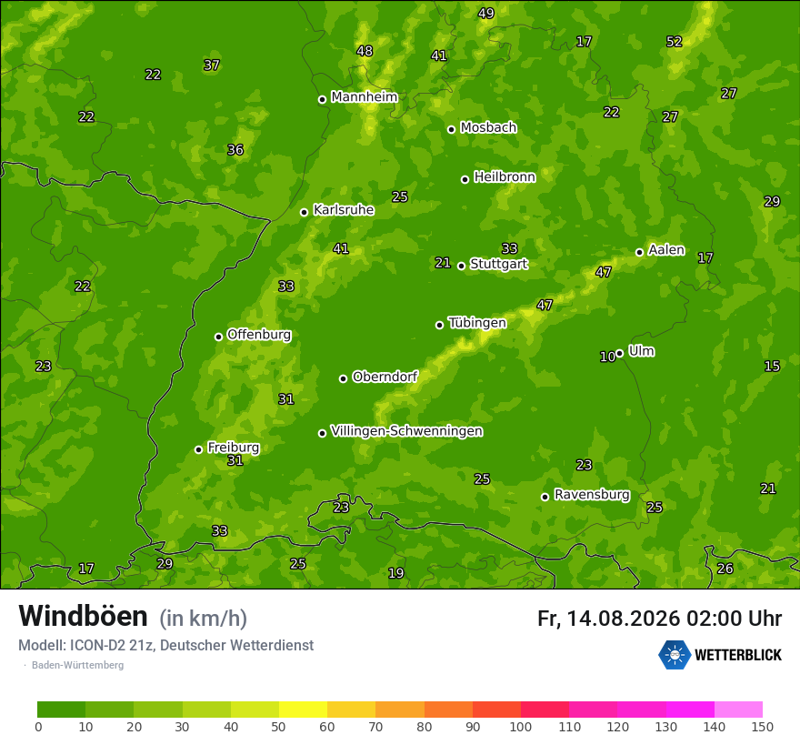 Maximale Windböen