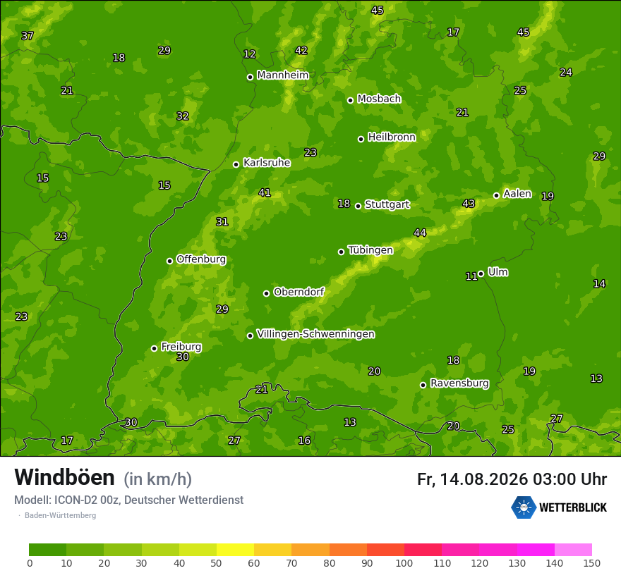 Maximale Windböen