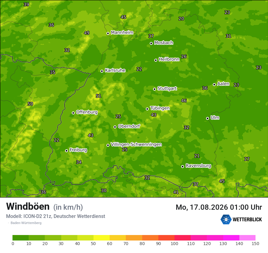 Maximale Windböen