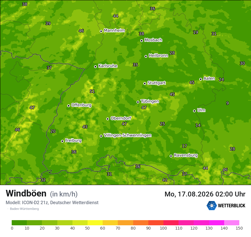 Maximale Windböen