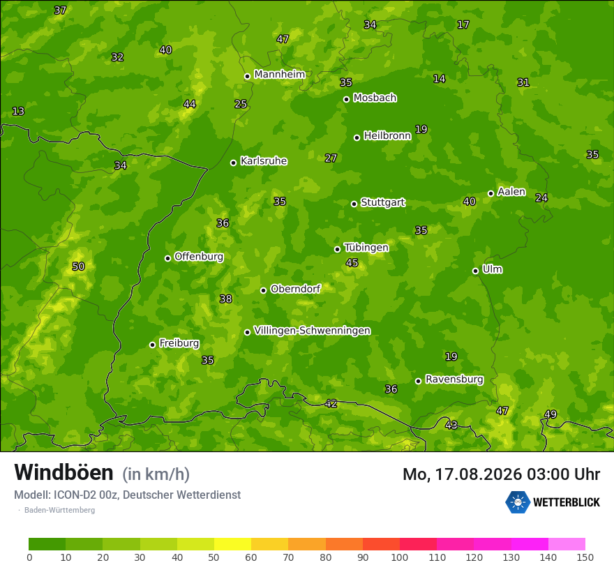 Maximale Windböen