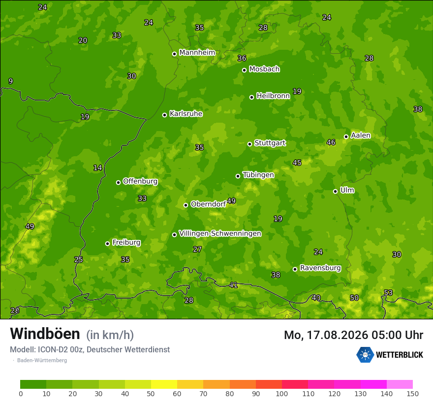 Maximale Windböen