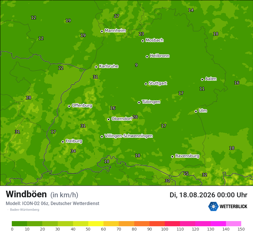Maximale Windböen