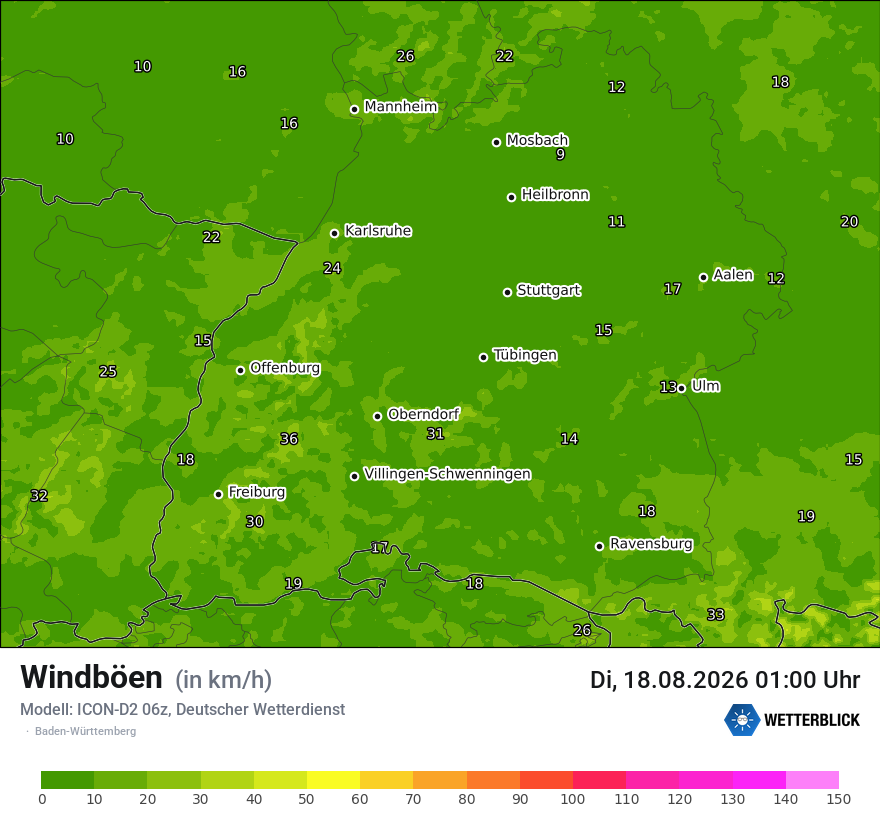 Maximale Windböen